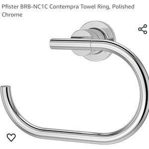 NIB Pfister polished chrome towel ring